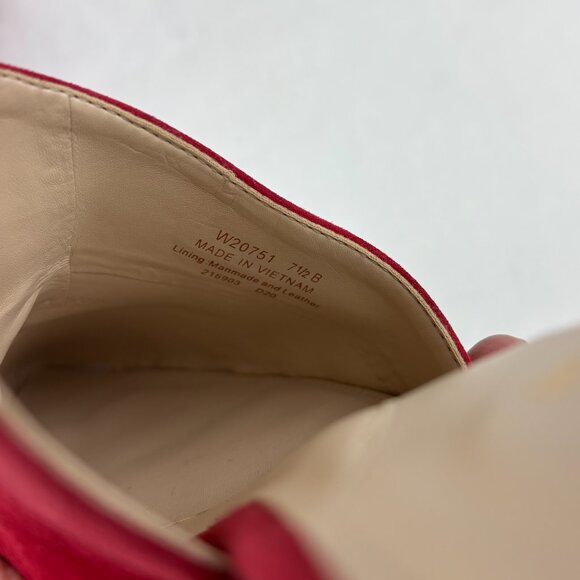 NWT Cole Haan Red Suede Slingback Block Heels - Size 7.5B - Picture 7 of 10